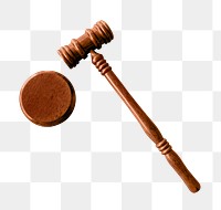 Gavel png collage element, transparent background