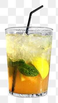 Png lemonade glass element, transparent background