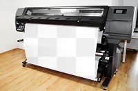 Printing machine png mockup, transparent design