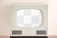 Retro TV screen png mockup, transparent desgin