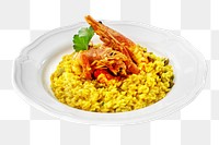 Prawn risotto png collage element, transparent background