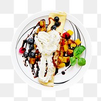 Crepe png collage element, transparent background