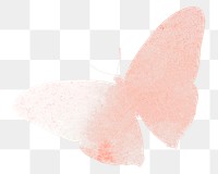 Png pink butterfly watercolor illustration on transparent background