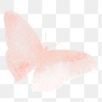 Png pink butterfly watercolor illustration on transparent background