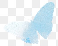 Png blue butterfly watercolor illustration on transparent background