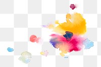 Png colorful watercolor paint on transparent background