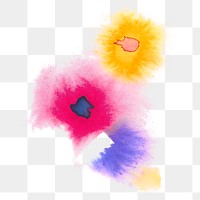 Png colorful watercolor paint on transparent background