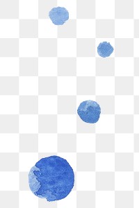 Png blue watercolor dots on transparent background