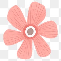 Png cute pink flower illustration on transparent background