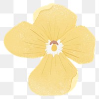 Png yellow flower sticker on transparent background