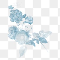 Png transparent flower illustration, vintage element on transparent background