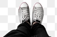 Png grey sneakers image on transparent background