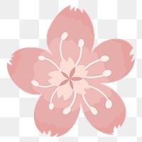 Pink flower png illustration, transparent background