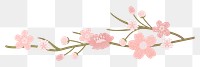 Pink png flower on transparent background, sakura illustration