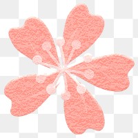 Pink png flower on transparent background, sakura illustration