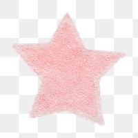 Pink star png, collage element, transparent background