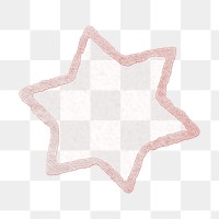 Pink star png, collage element, transparent background