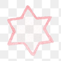 Pink star png, collage element, transparent background