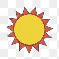 Yellow sun png, collage element, transparent background