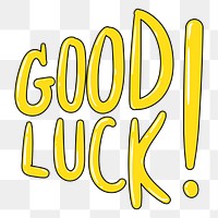 PNG good luck typography, wording transparent background