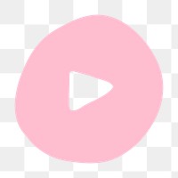 PNG pink play button, social transparent background