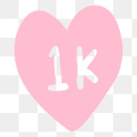 PNG pink heart, engagement & followers transparent background