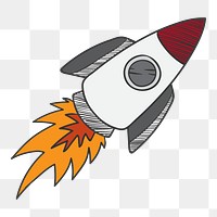 PNG doodle rocket, transparent background