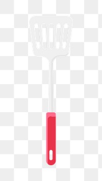 PNG cartoon slotted spatula, kitchen transparent background