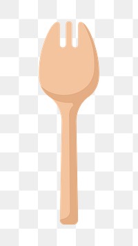 PNG wooden fork, eating utensils transparent background