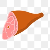 PNG cute leg ham cartoon, food transparent background