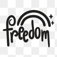 PNG freedom word, positive wording transparent background