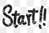 PNG start word, black font, transparent background