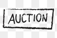 PNG auction word art & box transparent background