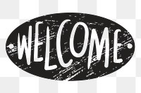 PNG welcome word, black & white circle transparent background