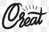 PNG great word, cursive font text transparent background