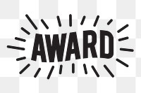 PNG award word, cute typography transparent background