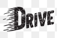 PNG drive word, black typography transparent background