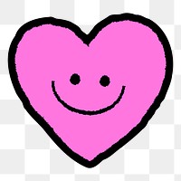 PNG happy pink heart collage element, transparent background
