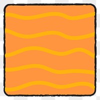 PNG orange square box badge transparent background