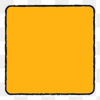 PNG simple orange squared badge, transparent background