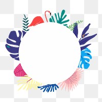 Tropical summer png badge colorful, transparent background