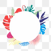 Tropical summer png badge colorful, transparent background