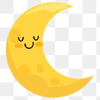 PNG yellow crescent moon  illustration transparent background