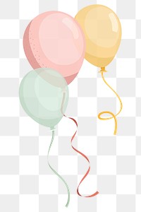 PNG colorful balloon celebrate  illustration transparent background