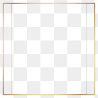 PNG Golden vintage square frame  transparent background