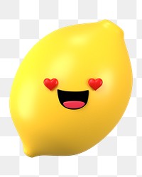 3D xx png in love emoticon, transparent background