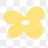 Yellow flower, png collage element on transparent background