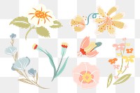 Colorful flower on transparent png background