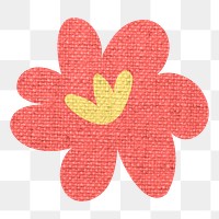 Canvas flower, png collage element on transparent background