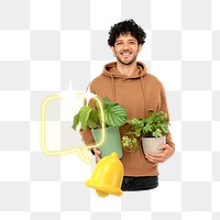 Png online plant business collage, transparent background